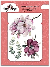 Temporary Tattoo "Purple Mood: Tender Peonies" - Arley Sign — photo N1