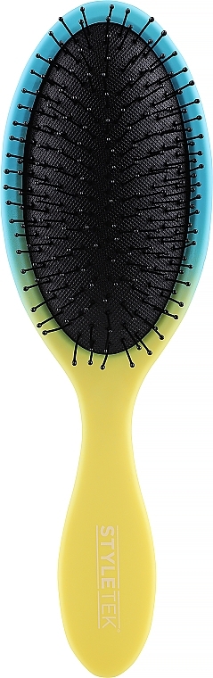 Hair Brush, yellow & blue - StyleTek — photo N1