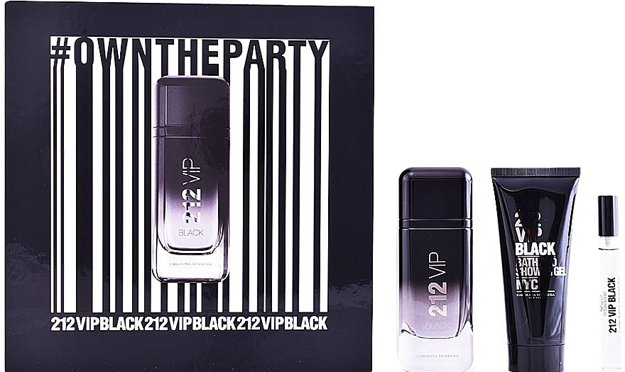 Carolina Herrera 212 VIP Black - Set (edp/100ml + sh/gel/100ml + edp/mini/10ml)  — photo N1