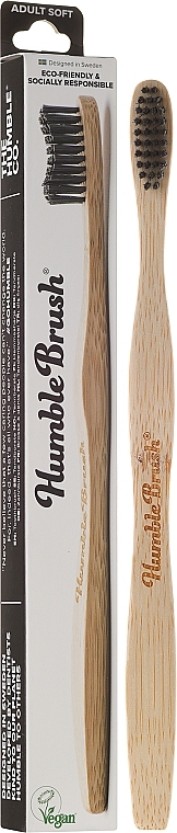 Bamboo Toothbrush, black - The Humble Co. Adult Black Soft Toothbrush — photo N1