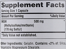 Supplement 'Methylsulfonylmethane', 500 mg - Puritan's Pride MSM — photo N3