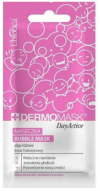 Pink Algae & Hyaluronic Acid Face Mask - L'biotica Dermomask Day Active Bubble Mask — photo N1