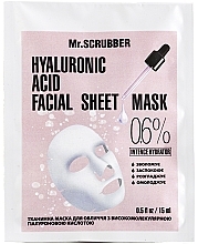 Fragrances, Perfumes, Cosmetics Sheet Mask with Highly Molecular Hyaluronic Acid - Mr.Scrubber Hyaluronic Acid Facial Sheet Mask 0,6%