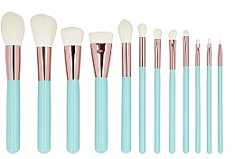 Makeup Brush Set with Case, 12 pcs - Tools For Beauty MiMo Turquoise Set — photo N2