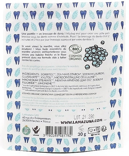 Fluoride Tooth Cleaning Tablets "Spearmint" - Lamazuna Toothtablets — photo N11