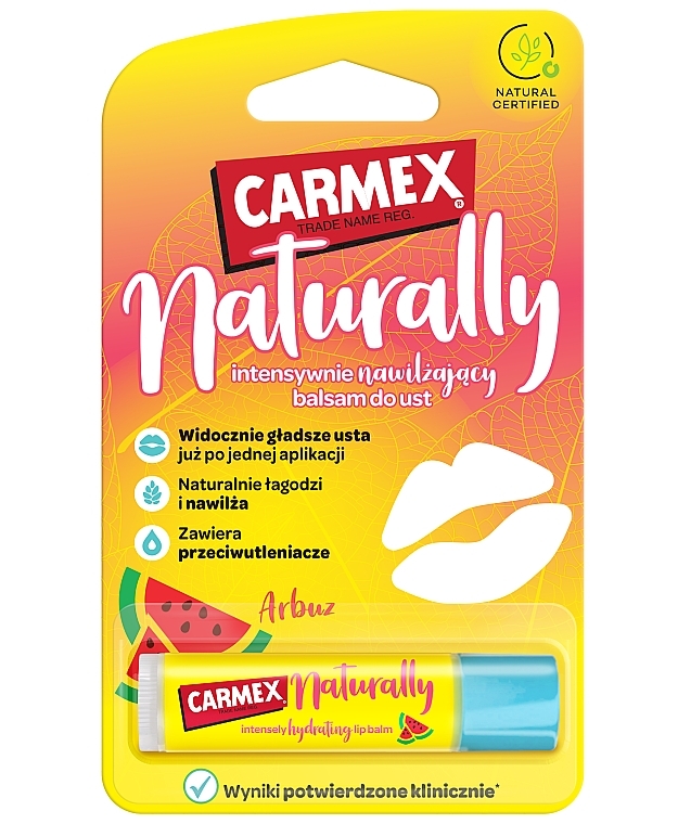 Watermelon Lip Gloss - Carmex Naturally Lip Balm Watermelon — photo N1