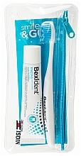 Set - Isdin Bexident Smile&Go Gums Daily Use Kit (toothpaste/25ml + toothbrush/1pcs + bag/1pcs) — photo N1