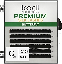 Butterfly Green C 0.15 False Eyelashes (6 rows: 7/9) - Kodi Professional — photo N1