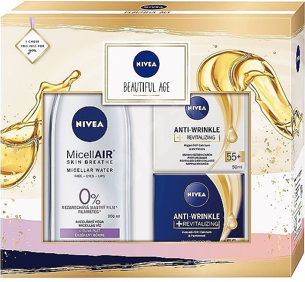 Set - Nivea Beautiful Age (d/cr/50ml + n/cr/50ml + micel/water/200ml) — photo N1