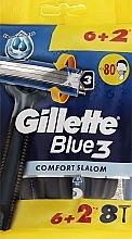 Fragrances, Perfumes, Cosmetics Disposable Razor Set, 8 pcs - Gillette Blue 3 Comfort Slalom
