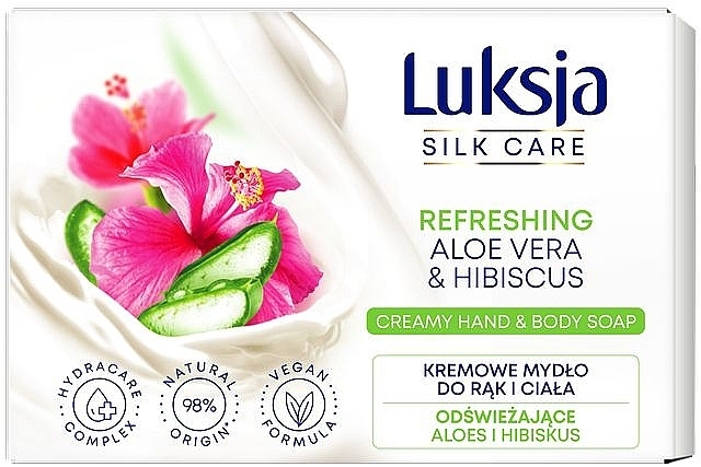 Aloe Vera & Hibiscus Cream Soap - Luksja Silk Care Refreshing Aloe Vera & Hibiscus Creamy Hand & Body Soap — photo N4