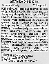 Gelatin Capsules "Vitamin D3" - Now Foods Vitamin D3 2000 IU — photo N3