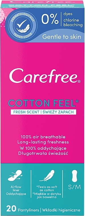 Scented Daily Sanitary Pads, 20 pcs - Carefree Cotton Fresh Scent — photo N17