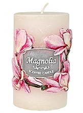 Fragrances, Perfumes, Cosmetics Decorative Candle, 7x11.5 cm, white - Artman Garden Magnolia Candle