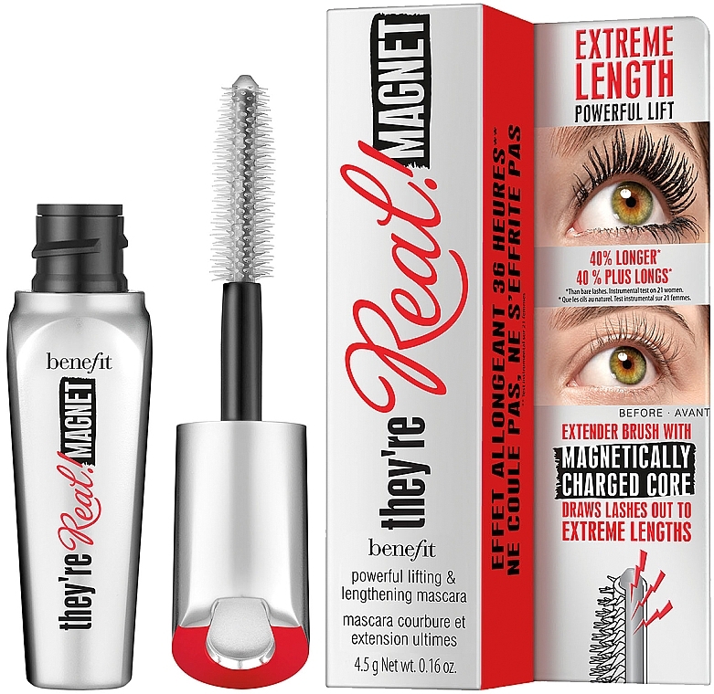 Mascara with Lengthening Effect - Benefit They're Real! Magnet Mascara (mini) — photo N3