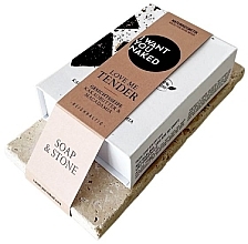 Soap Stone Set - I Want You Naked Set Love Me Tender (soap/100g + soap/holder) — photo N1