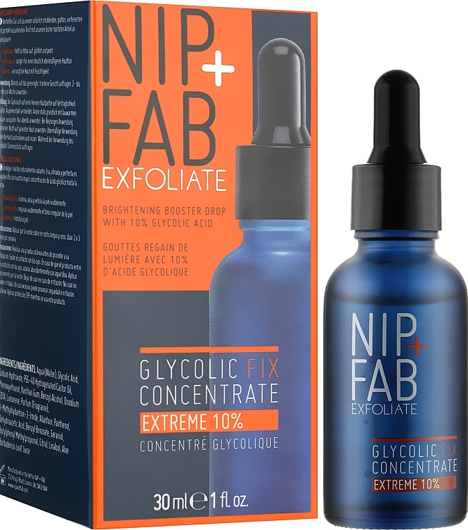 Night Face Concentrate with Glycolic Acid - NIP + FAB Glycolic Fix Extreme Booster 10% — photo N2