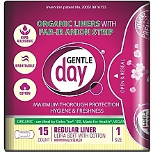 Sanitary Pads with Anion Strips, 15 pcs - Gentle Day Organic Liners With Far-Ir Anion Strips — photo N1