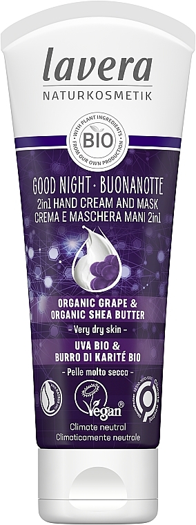 Night Hand Cream Mask - Lavera Good Night 2In1 Hand Cream & Mask — photo N2
