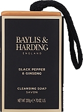 Fragrances, Perfumes, Cosmetics Black Pepper & Ginseng Soap - Baylis & Harding Men’s Black Pepper & Ginseng Soap On A Rope