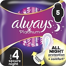 Sanitary Pads, size 4, 5 pcs - Always Platinum Secure Night — photo N1