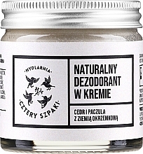 Natural Cream Deodorant "Cedar & Patchouli" - Cztery Szpaki — photo N1