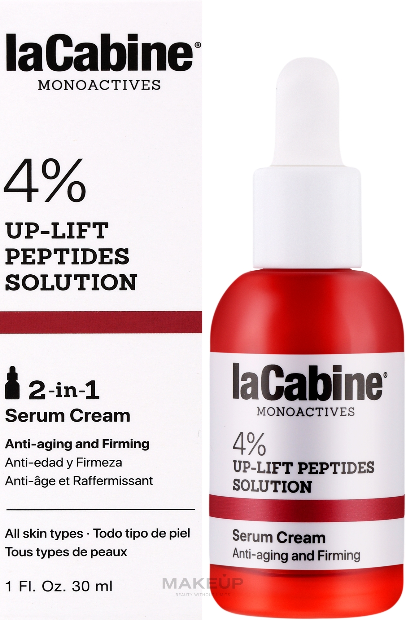 Face Cream Serum - La Cabine Monoactives 4% Peptides Serum Cream — photo 30 ml
