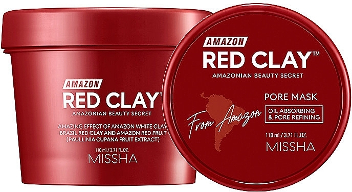 Red Clay Face Mask - Missha Amazon Red Clay Pore Mask — photo N1