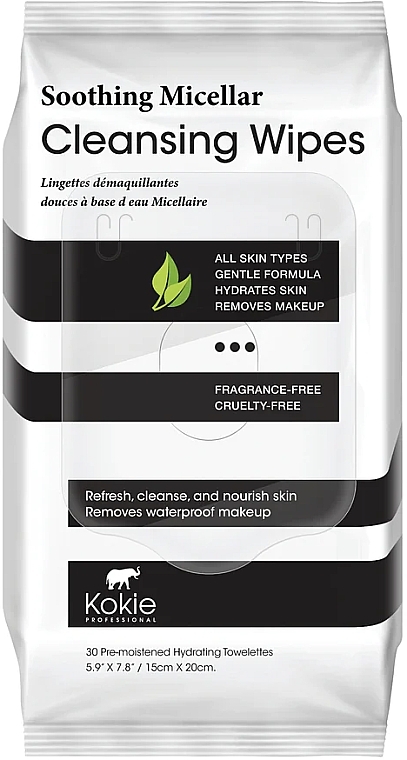 Micellar Cleansing Wipes - Kokie Professional Soothing Micellar Cleansing Wipes — photo N1