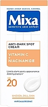 Fragrances, Perfumes, Cosmetics ビタミンCとナイアシンアミドを配合した顔のシミ対策保湿クリーム - Mixa Sensitive Skin Expert Anti-dark spot Cream	