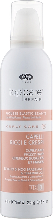 Curly & Unruly Hair Mousse - Lisap Milano Curly Care Elasticising Mousse — photo N1