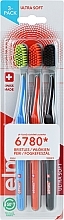 Ultra-soft Toothbrushes, black+blue+orange - Elmex Swiss Made — photo N1