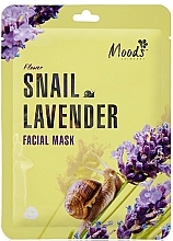 Fragrances, Perfumes, Cosmetics Nourishing Snail & Lavender Sheet Mask for Dry Skin - Moods Snail Lavender Facial Mask