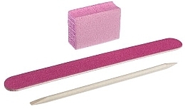 Fragrances, Perfumes, Cosmetics Kodi Profesional - Manicure Set 'File + Buff + Orange Stick', pink