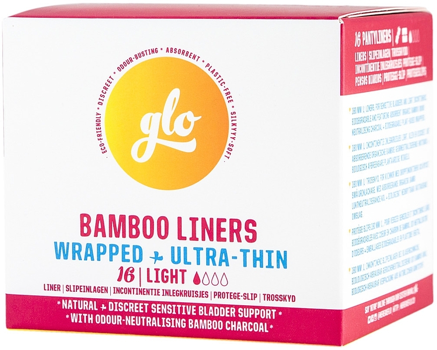 Urological Bamboo Pads, 16 pcs - Flo Glo Sensitive Bladder Bamboo Liners Light — photo N1