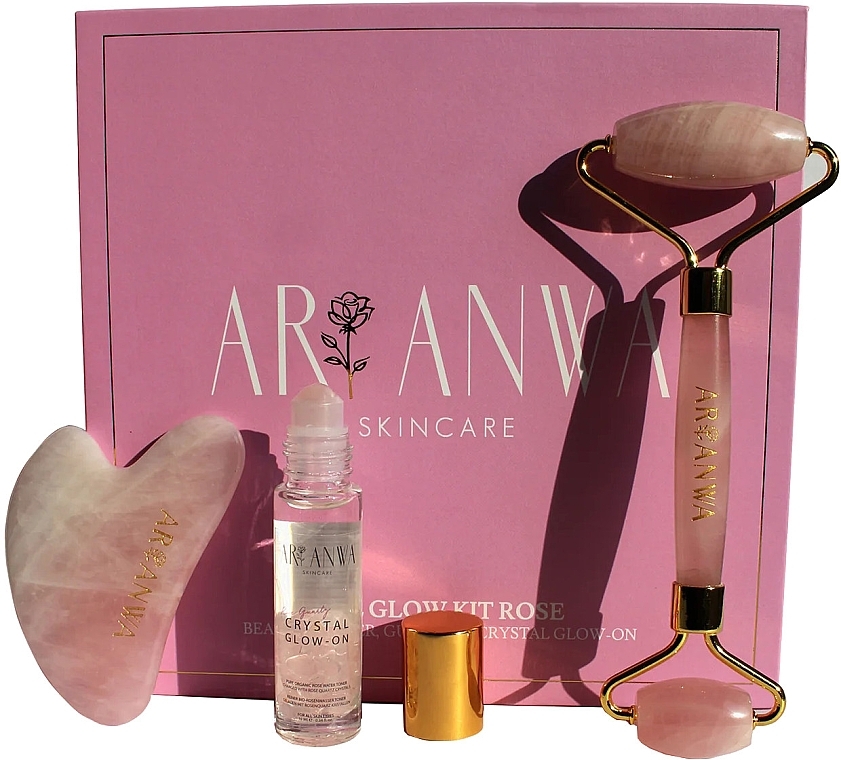 Set - ARI ANWA Skincare The Glow Kit Rose (f/water/10ml + f/roller/1pc + f/massager/1pc) — photo N2