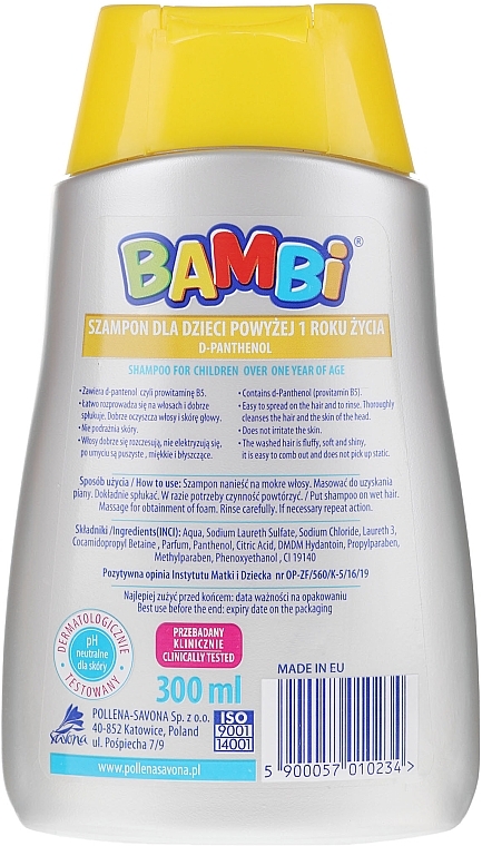 Baby Shampoo - Pollena Savona Bambi D-phantenol Shampoo — photo N10