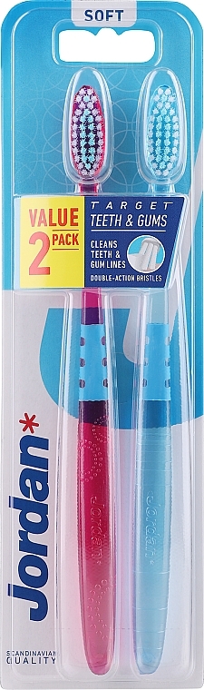 Toothbrush Soft, purple+blue - Jordan Target Teeth Toothbrush  — photo N11