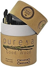 Fragrances, Perfumes, Cosmetics Bamboo Cotton Swabs, black - Puresa Good Wood