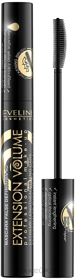 Lengthening Lash Mascara - Eveline Cosmetics Extension Volume Professional Make-Up — photo Black