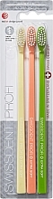 Fragrances, Perfumes, Cosmetics Extra Soft Toothbrush Set, yellow+orange+green - Swissdent Profi Gentle Extra Soft