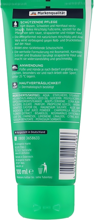 Foot Cream with Deer Fat - Balea Hirschtalg Foot Cream — photo N17