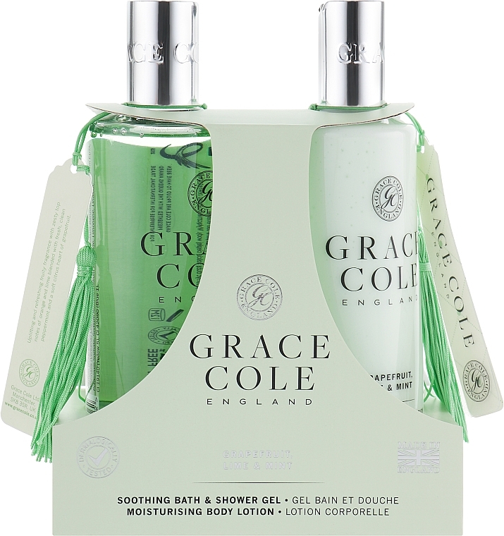 Set - Grace Cole Grapefruit, Lime & Mint (sh/gel/300ml + b/lot/300ml) — photo N1