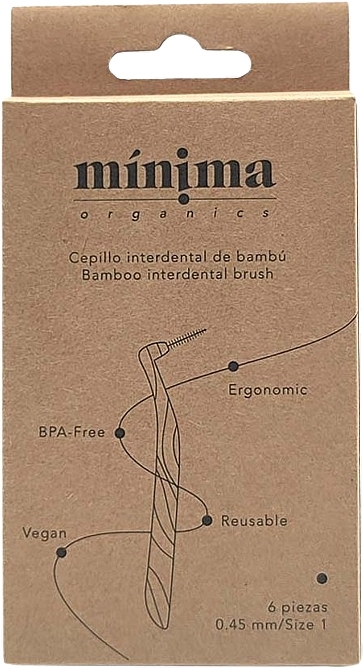 Interdental Bamboo Brush Set, 6 pcs - Minima Organics Bamboo Interdental Brush — photo N7