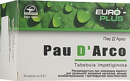 Fragrances, Perfumes, Cosmetics Pau D'Arco Dietary Supplement 500 mg - Euro Plus