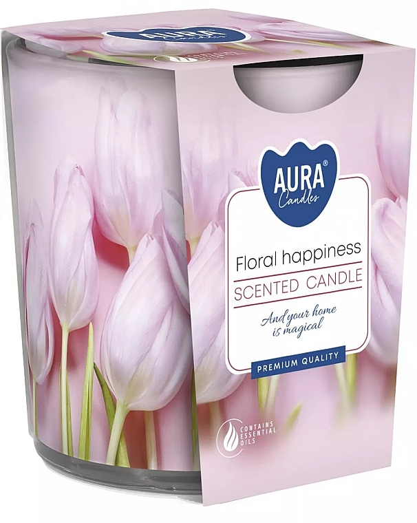 Scented Candle in Glass 'Flower Happiness' - Bispol Scented Candle Floral Happiness — photo N1