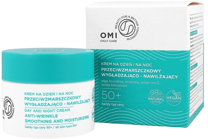 Day/Night Anti-Wrinkle Cream 50+ - Allvernum Omi Daily Care Anti-Wrinkle Smoothing And Moisturizing Day And Night Cream — photo N1
