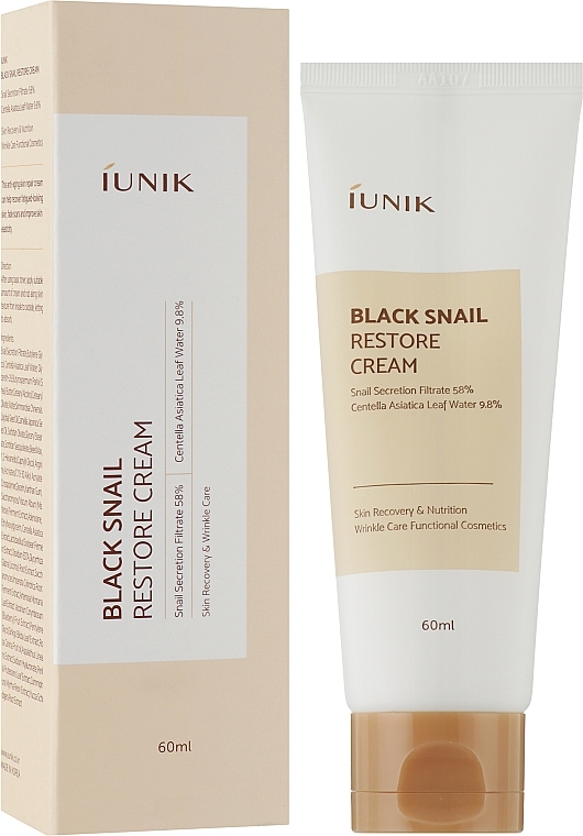 Anti-Aging Repairing Cream with Black Snail Mucin - IUNIK Black Snail Restore Cream — photo N12