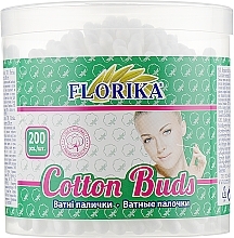 Cotton Buds in Round Jar, 200 pcs - Florika — photo N4