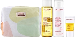 Set - Clarins Cleansing Essentials for Normal Skin (f/milk/200ml + f/lot/200ml + f/scrub/15ml + bag) — photo N2